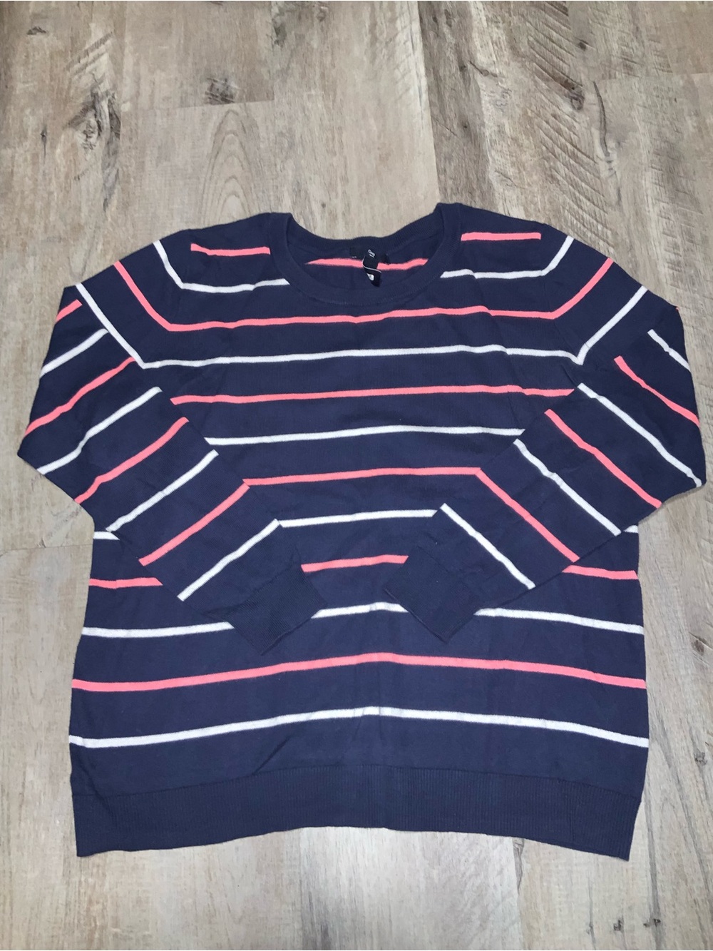 (Bin 28) Gap, Women’s Navy Striped Crewneck Sweater, Size L
